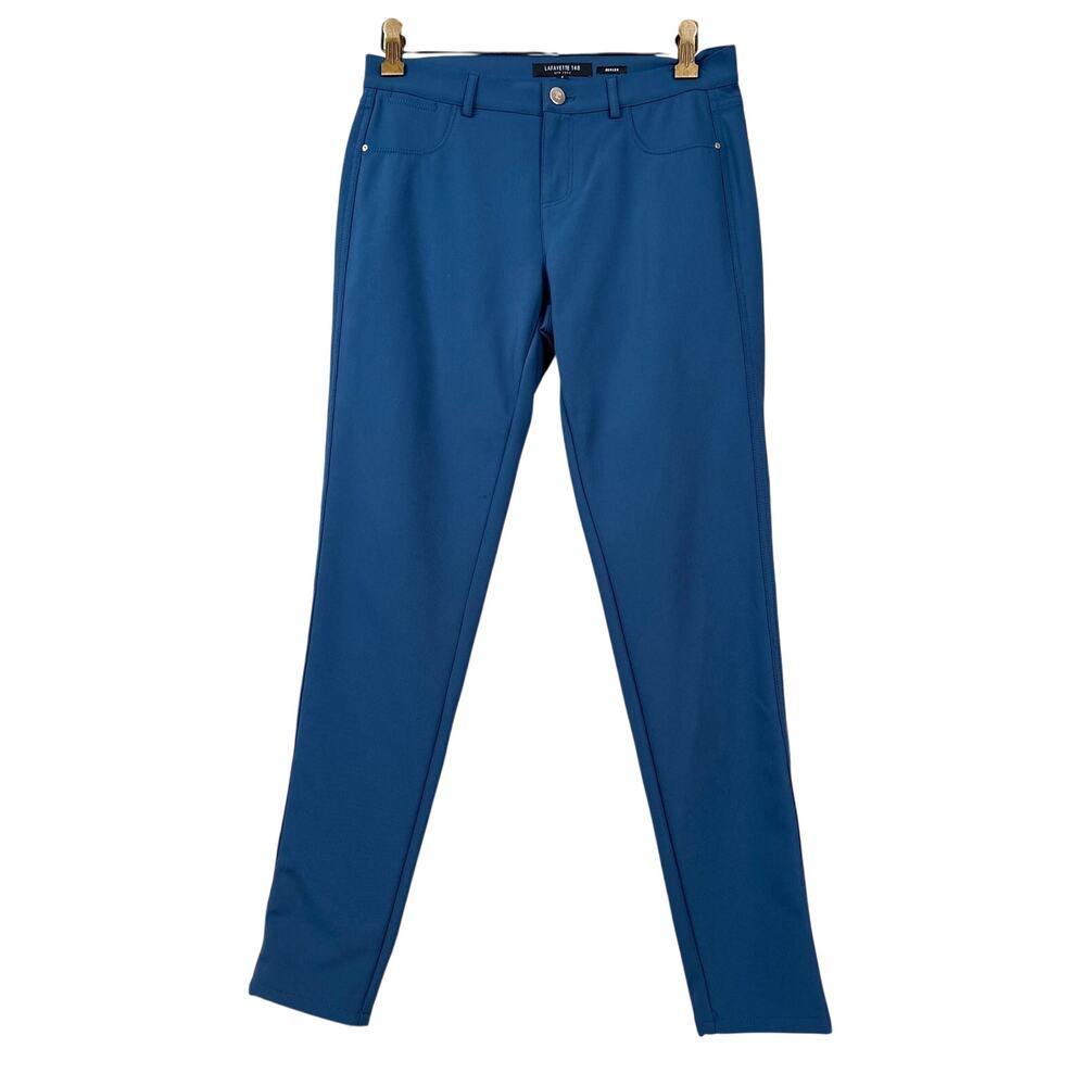 Lafayette 148 Womens 4 Mercer Blue Stretched Skinny Leg Ankle Pants Lux NEW
